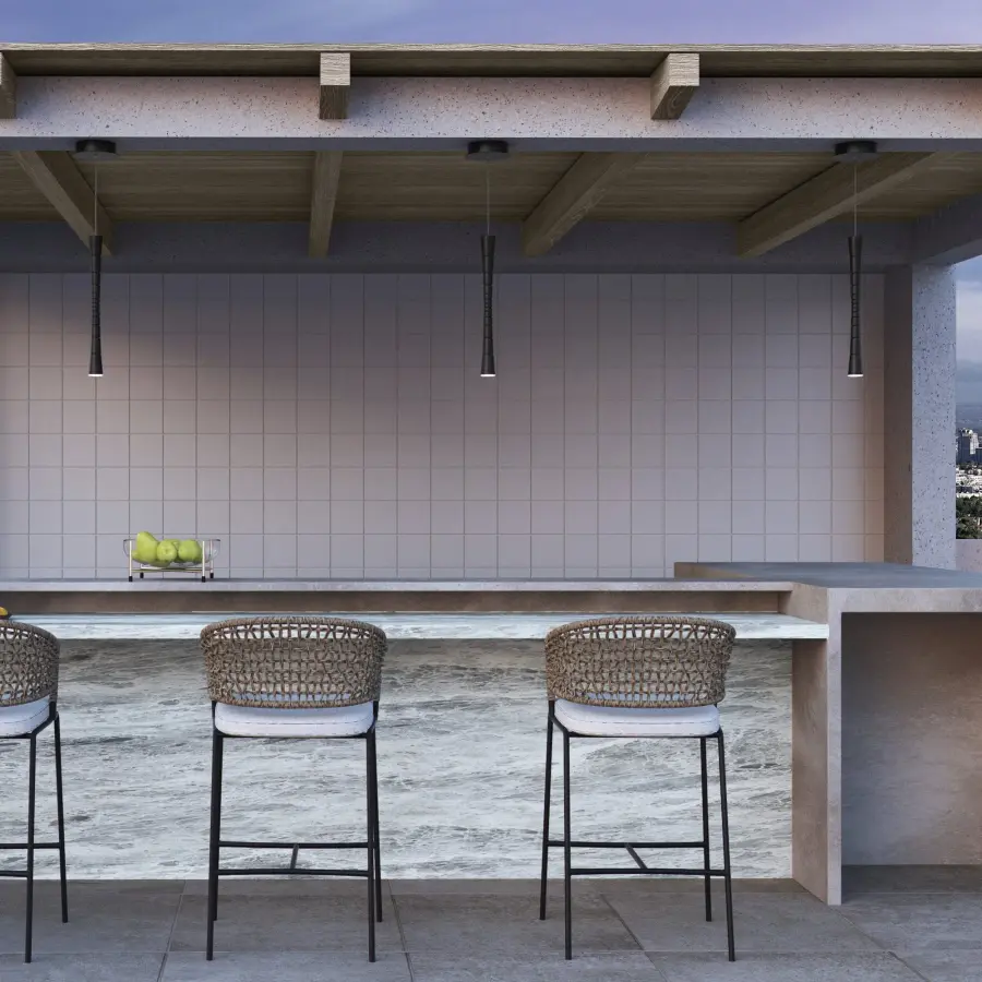 Sabre Single Light LED Pendant in Black - Image 8