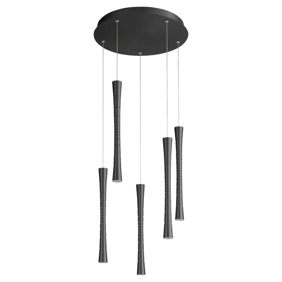 Sabre Five Light LED Pendant in Black - Image 1