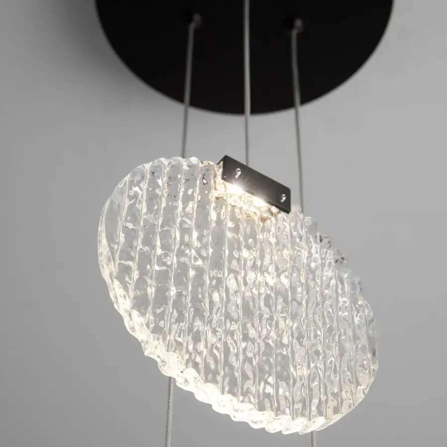 Axiom Three Light CCT LED Pendant in Black - Image 4