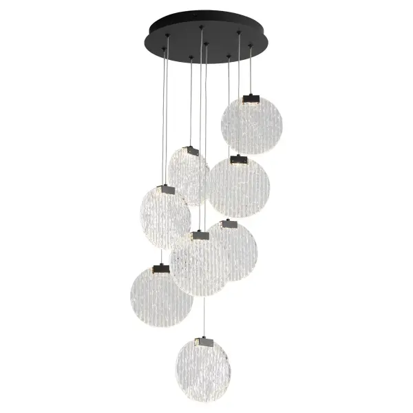 Axiom Eight Light CCT LED Pendant in Black - Image 2