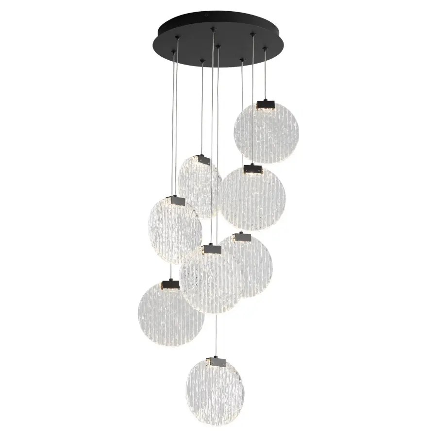Axiom Eight Light CCT LED Pendant in Black - Image 2