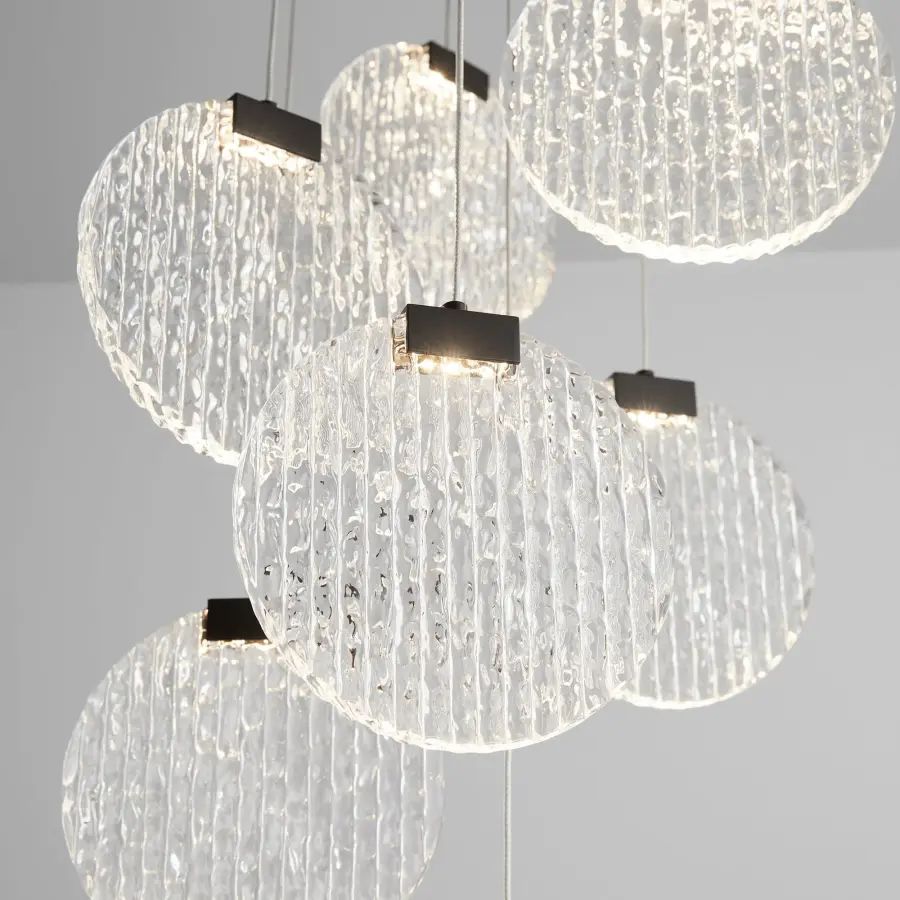 Axiom Eight Light CCT LED Pendant in Black - Image 5