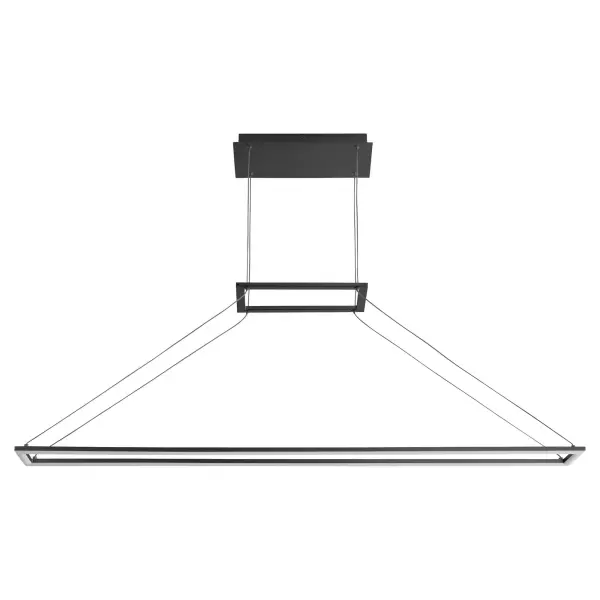 The Xanni 47" pendant delivers minimalist sophistication with its rectangular frame design and integrated 32W LED. Featuring selectable color temperature (3000K/3500K/4000K) and TRIAC dimming, it offers exceptional versatility for modern spaces.