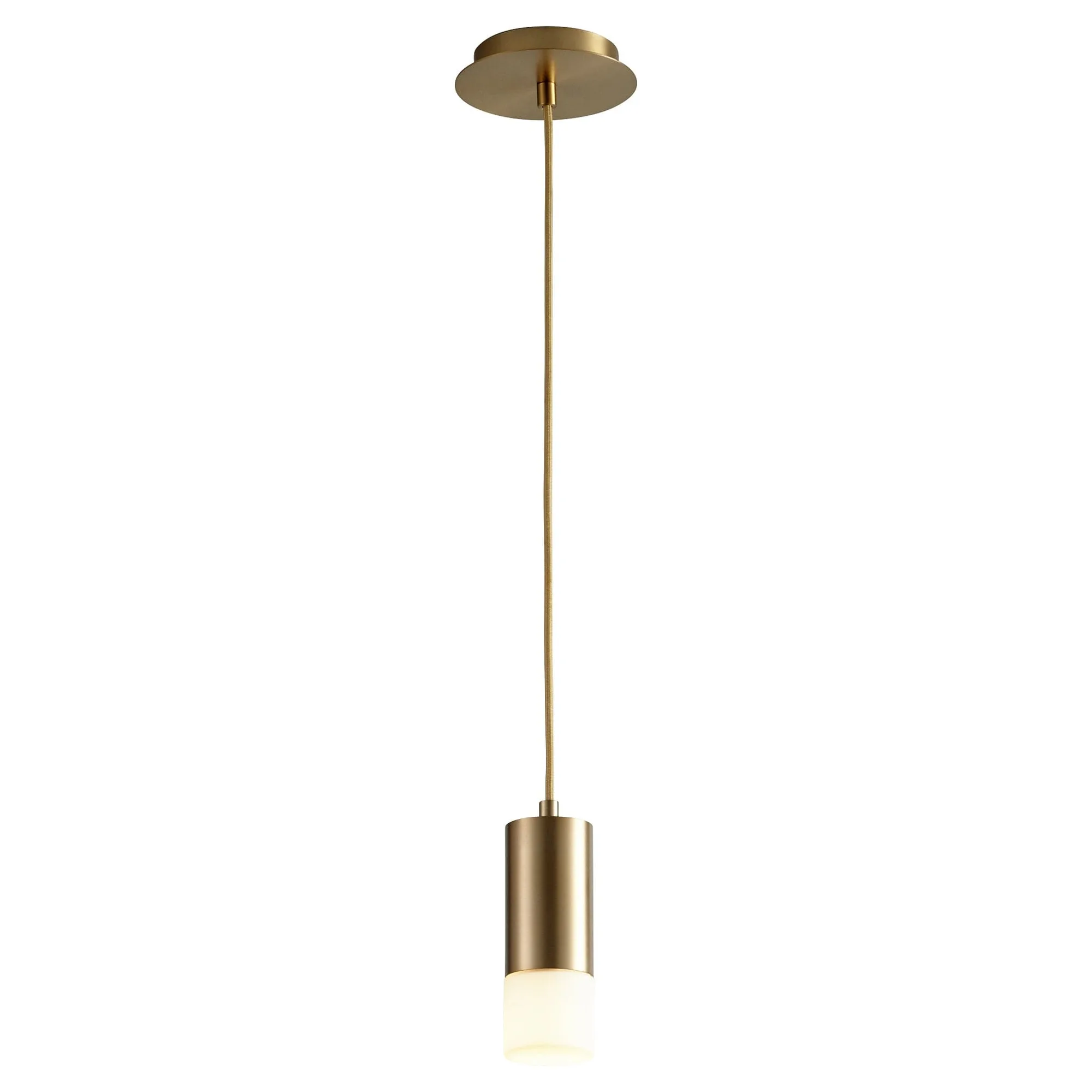 Magneta Small Glass Pendant - Aged Brass