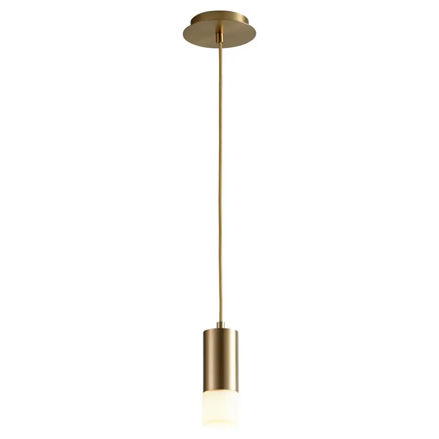 Magneta Small Glass Pendant - Aged Brass - Image 1