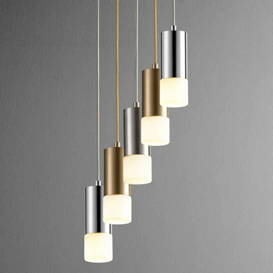 MAGNETA Small Acrylic Pendant - Satin Nickel - Image 4