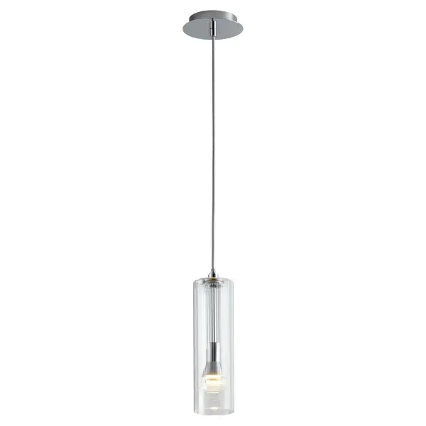 Gratis Clear Glass Pendant in Polished Chrome
