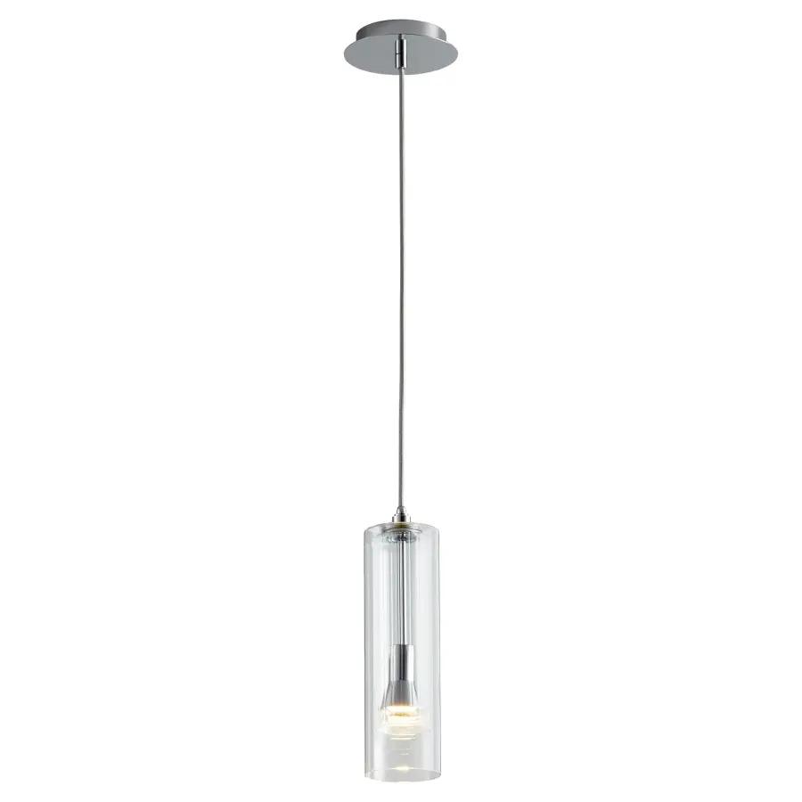 Gratis Clear Glass Pendant in Polished Chrome
