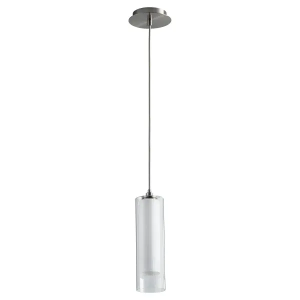 Gratis Satin Nickel Pendant with Opal Glass - Image 1