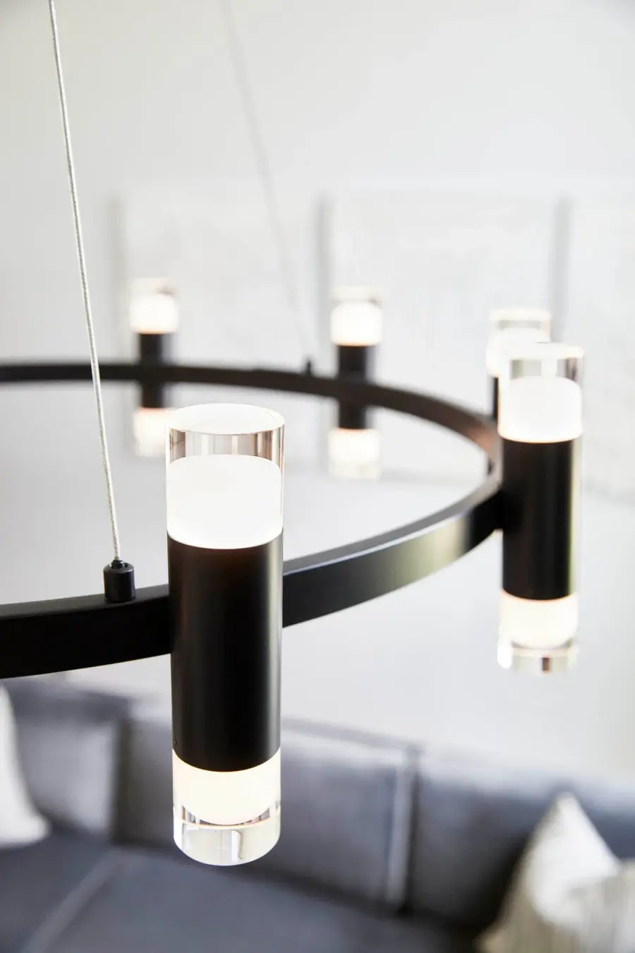 Alarum 20-Light LED Pendant in Black - Image 2