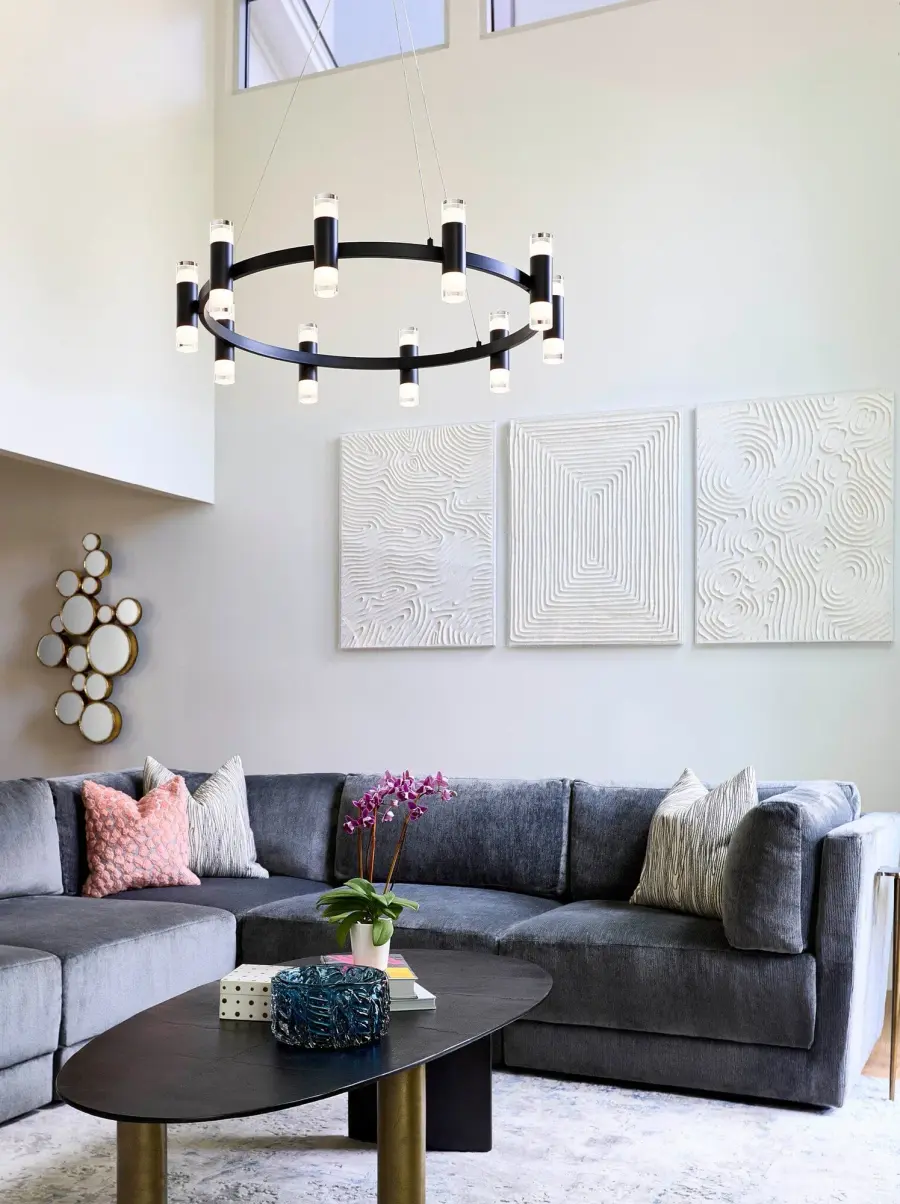 Alarum 20-Light LED Pendant in Black - Image 7