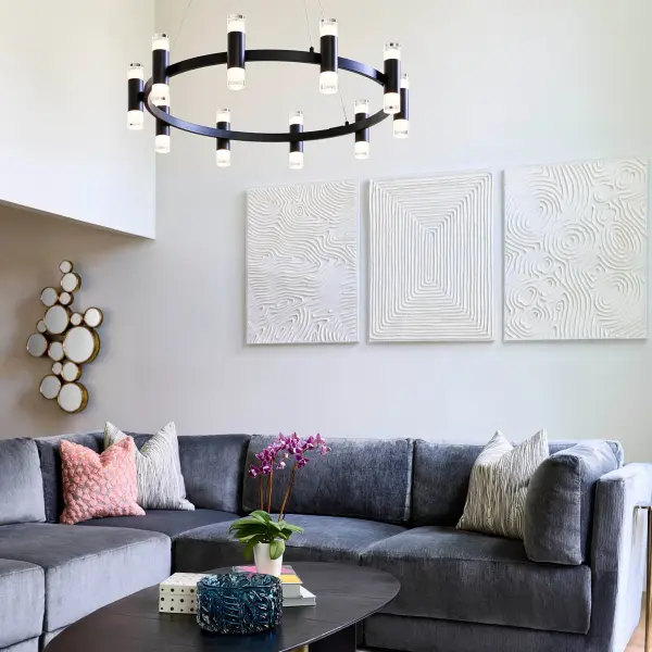 Alarum 20-Light LED Pendant in Black - Image 8