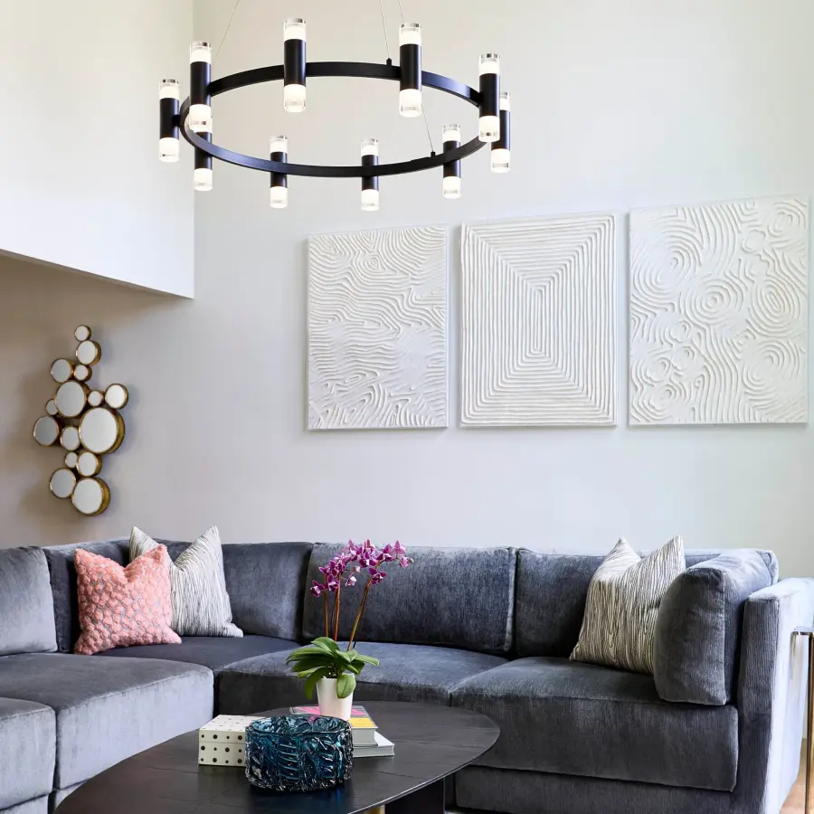 Alarum 20-Light LED Pendant in Black - Image 8