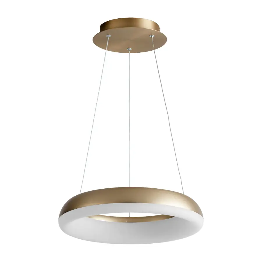 Roswell 16" LED Pendant in Aged Brass - Image 1