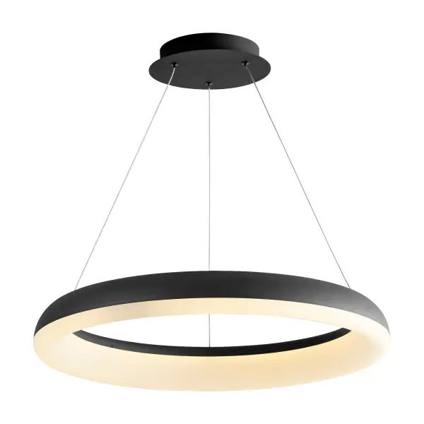 The Roswell 24" Pendant delivers architectural sophistication with its circular profile and dimmable LED technology. The matte white acrylic diffuser provides even, ambient lighting perfect for dining and living spaces. - alternate view