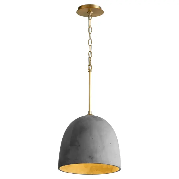 The Dune pendant masterfully combines raw concrete texture with warm aged brass, creating a sophisticated industrial aesthetic. At 12 inches, it's perfectly scaled for intimate spaces or grouped installations.