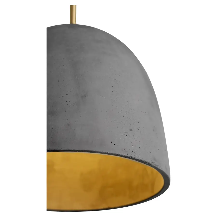Dune 12" Pendant in Dark Gray Concrete with Aged Brass - Image 2