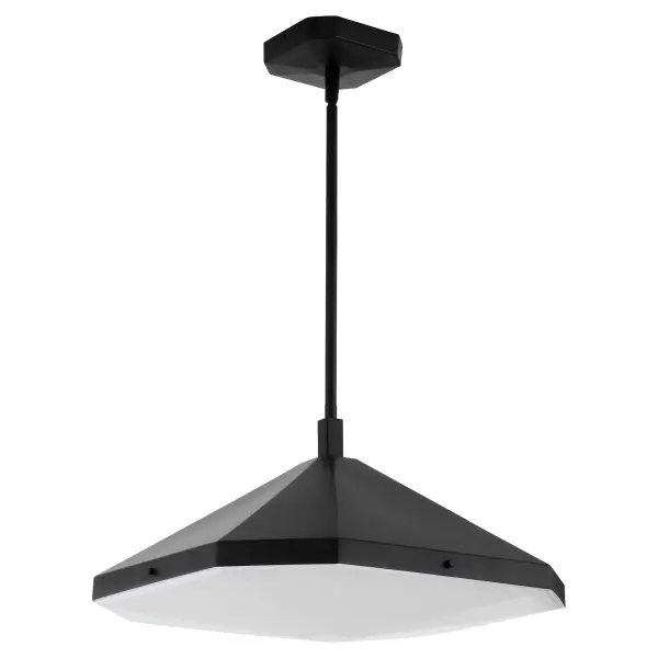 The Tempe pendant masterfully bridges transitional and modern design with its diminishing chamfers and sharp tapers. Its clean black finish and refined aesthetic make it a versatile choice for contemporary spaces.