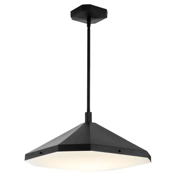 The Tempe pendant masterfully bridges transitional and modern design with its diminishing chamfers and sharp tapers. Its clean black finish and refined aesthetic make it a versatile choice for contemporary spaces. - alternate view