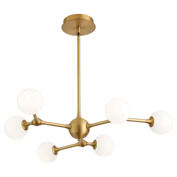 Orbe Six Light Chandelier in Brushed Brass - Image 2