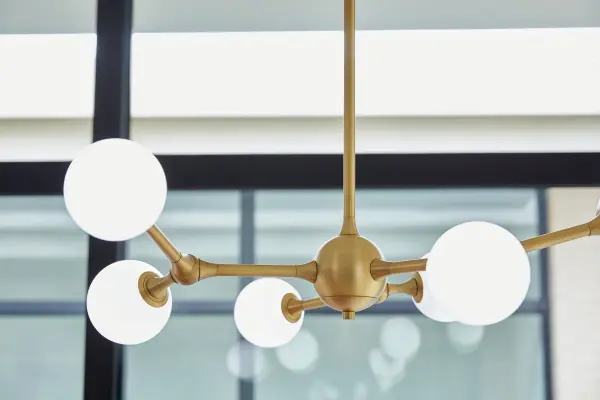 Orbe Six Light Chandelier in Brushed Brass - Image 7