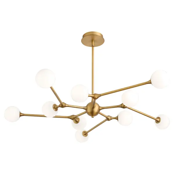 Orbe Ten Light Chandelier in Brushed Brass - Image 2