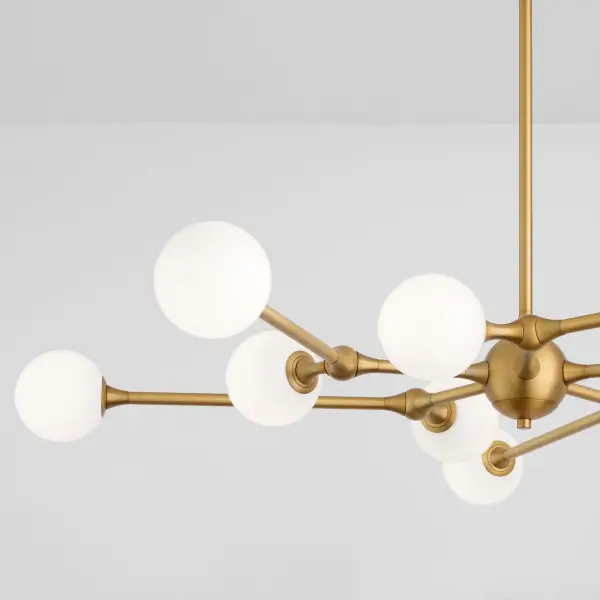 Orbe Ten Light Chandelier in Brushed Brass - Image 3