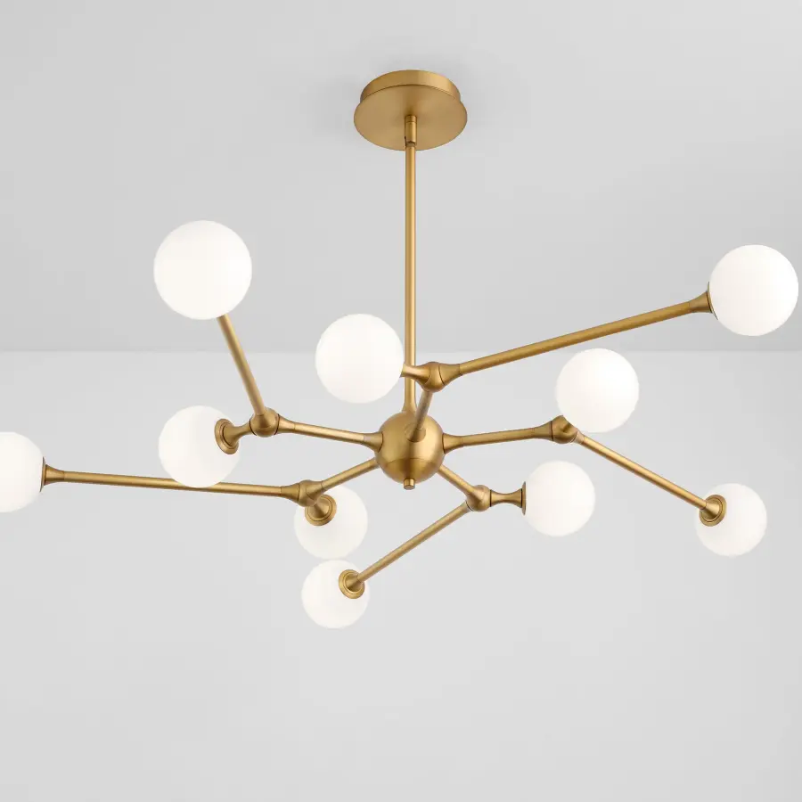 Orbe Ten Light Chandelier in Brushed Brass - Image 4