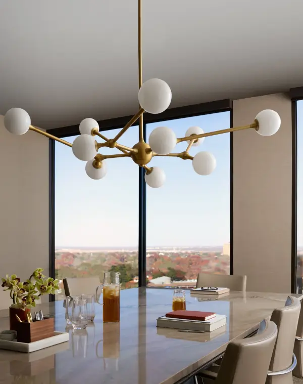 Orbe Ten Light Chandelier in Brushed Brass - Image 7