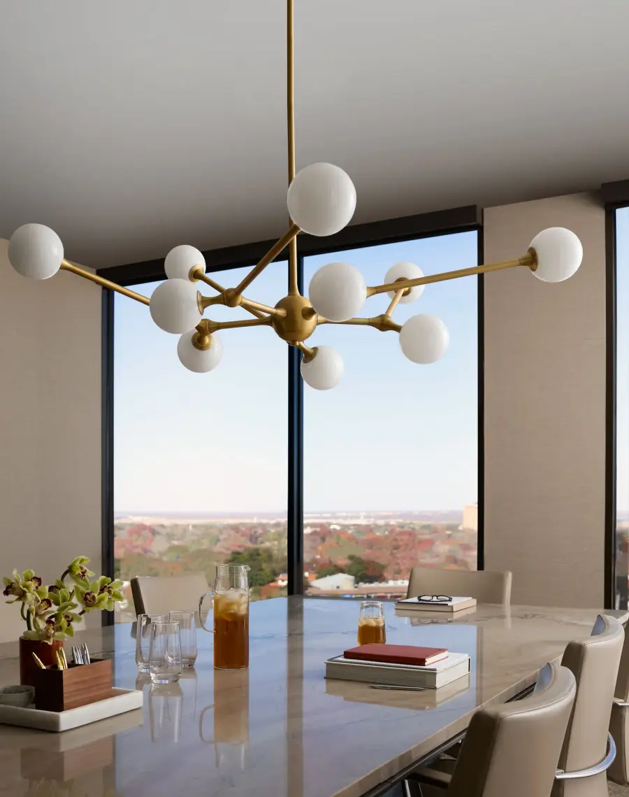Orbe Ten Light Chandelier in Brushed Brass - Image 7