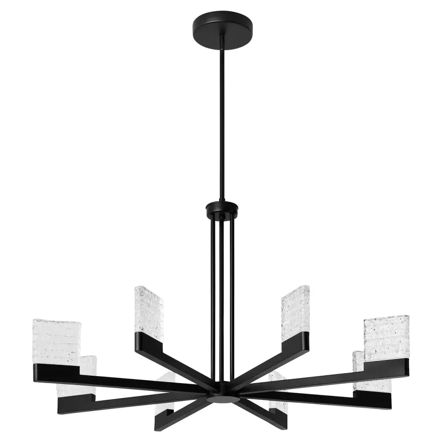 Gamma 8-Light LED Chandelier in Black - Image 1