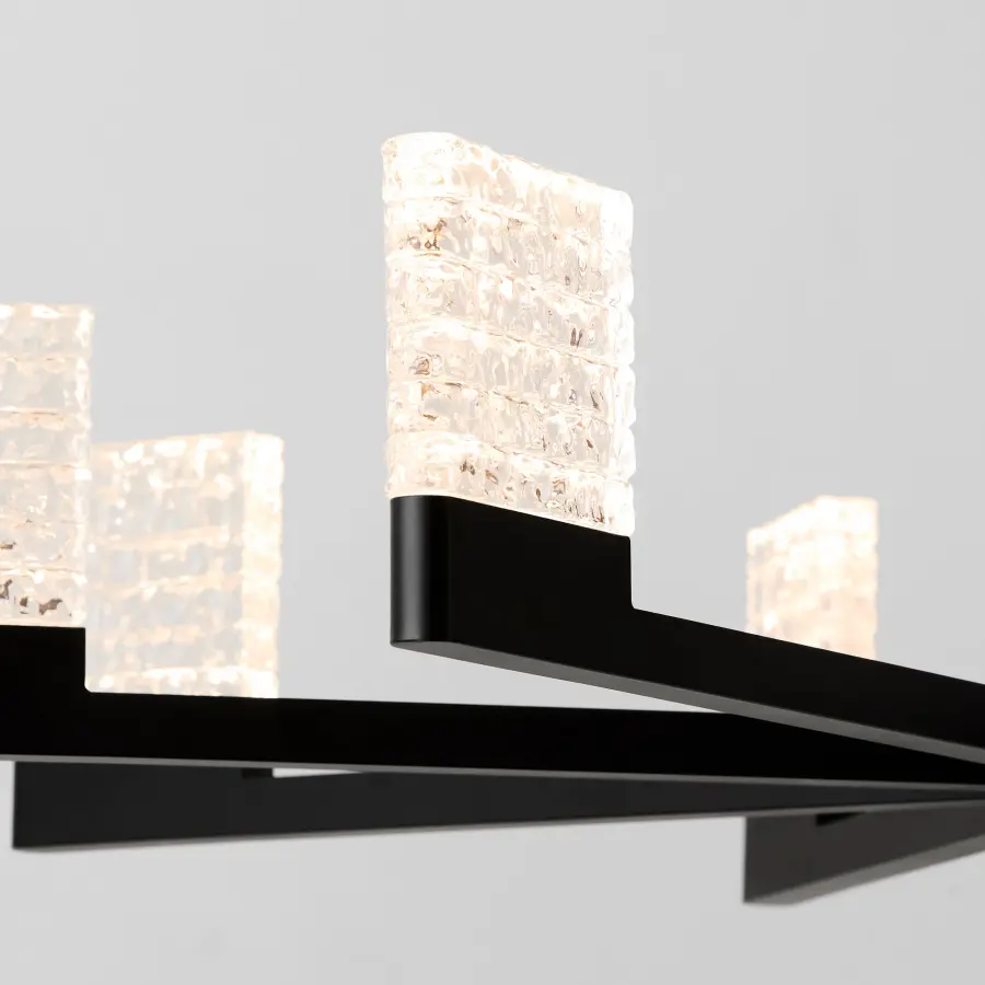 Gamma 8-Light LED Chandelier in Black - Image 4