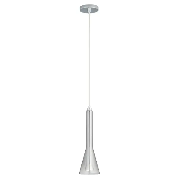 Liberty Smoked Ombre Glass Pendant in Polished Chrome - Image 1