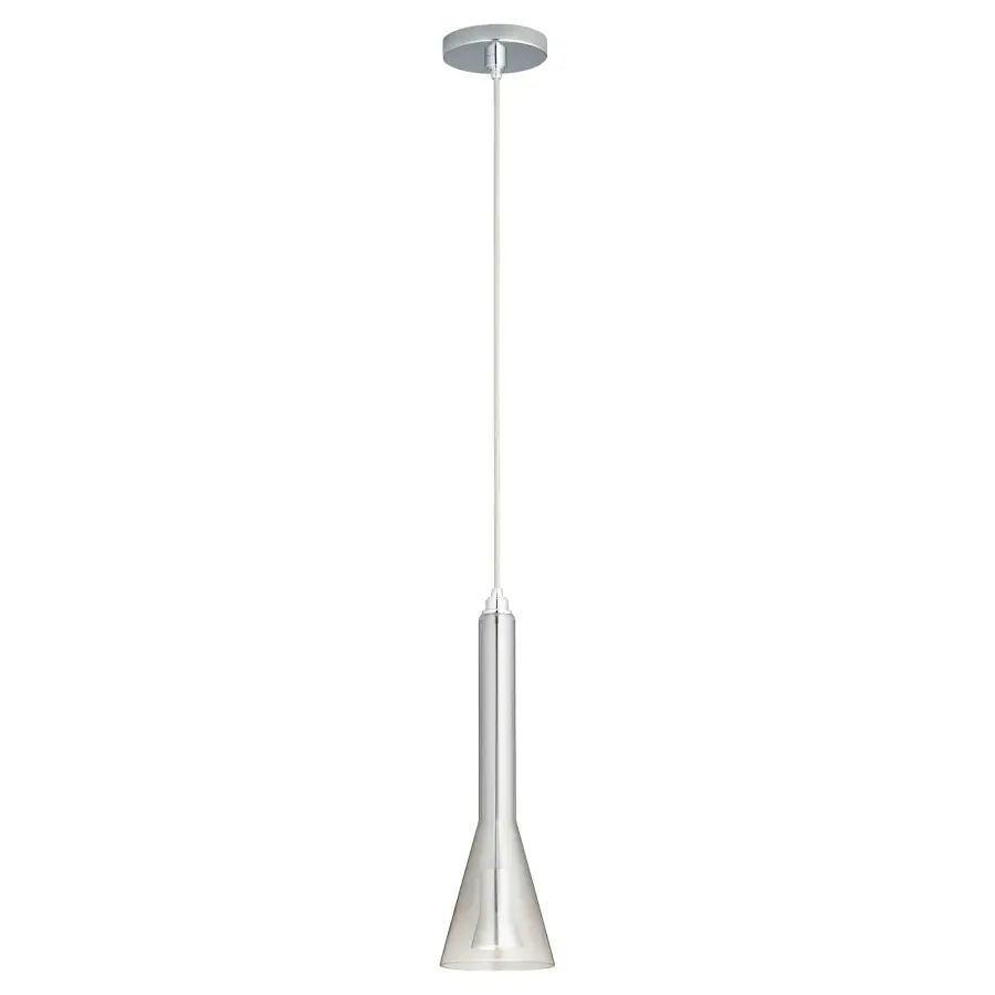 Liberty Smoked Ombre Glass Pendant in Polished Chrome - Image 2