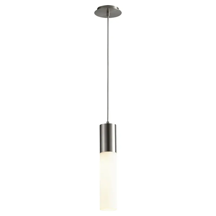 Magnum Glass Pendant Light - Satin Nickel