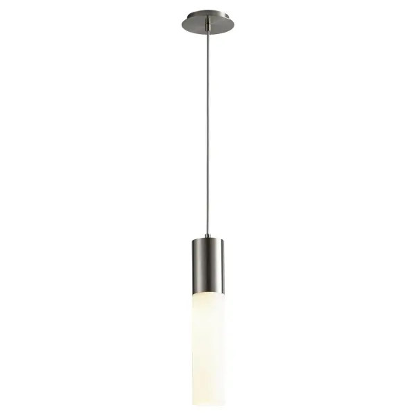 Magnum Glass Pendant Light in Satin Nickel