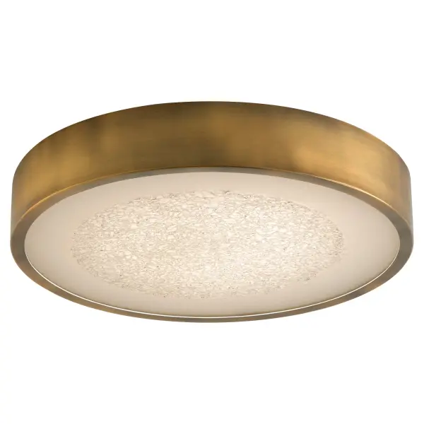 The Floe combines modern LED technology with sophisticated design. Its pebbled glass lens creates beautiful light diffusion while the brushed brass frame adds warmth. The 5CCT feature allows customization from warm to cool white. - alternate view