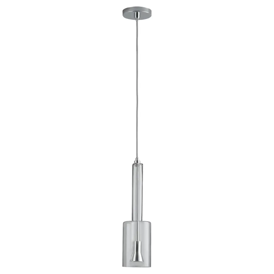 Spindle Clear Glass Pendant in Polished Chrome - Image 1