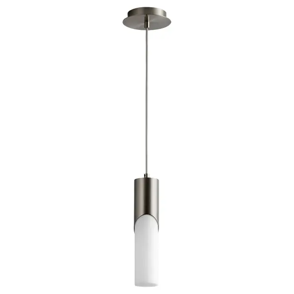Ellipse 13" Glass Pendant - Satin Nickel - Image 1