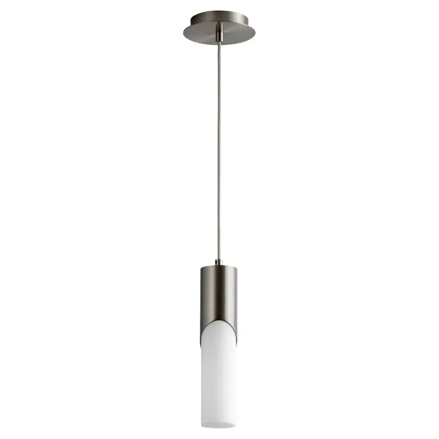 Ellipse 13" Glass Pendant - Satin Nickel - Image 1