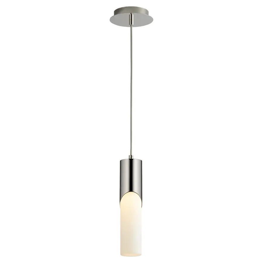 Ellipse 13" Glass Pendant - Polished Nickel