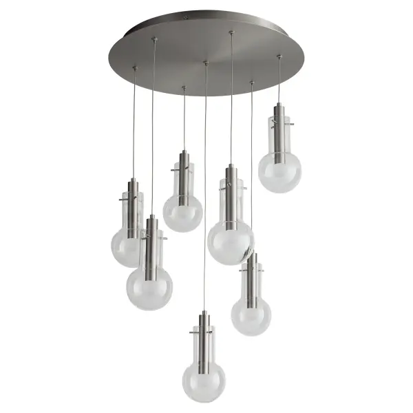 Primo Seven Light Pendant in Satin Nickel - Image 1