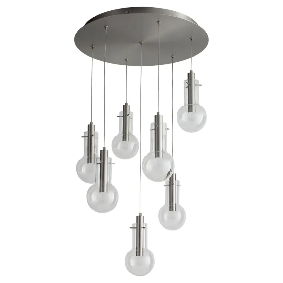 Primo Seven Light Pendant in Satin Nickel - Image 1