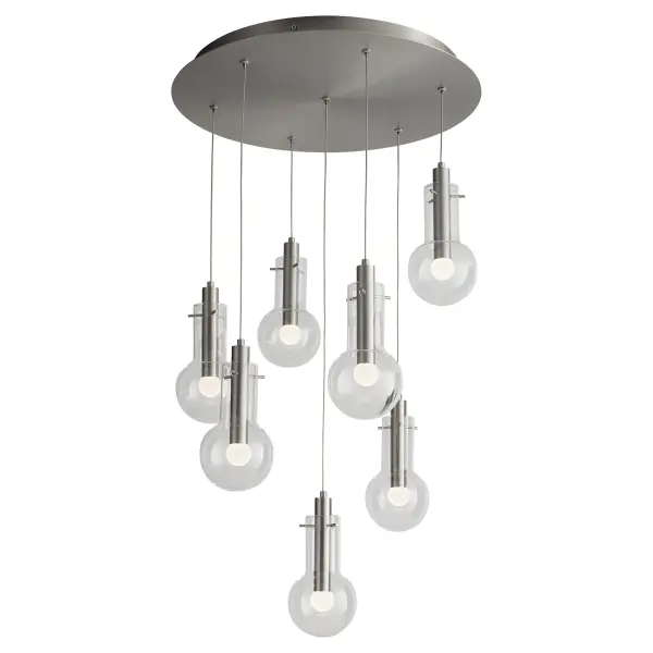Primo Seven Light Pendant in Satin Nickel - Image 2