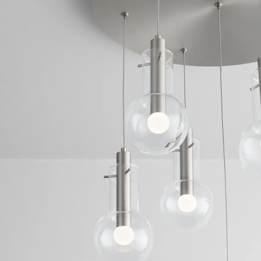 Primo Seven Light Pendant in Satin Nickel - Image 3