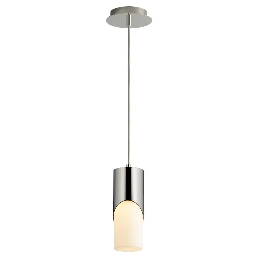Ellipse 11" Glass Pendant - Polished Nickel