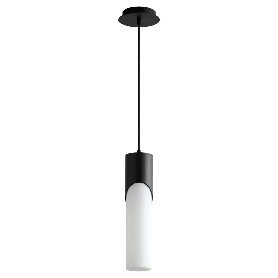 Ellipse 17" Glass Pendant - Black - Image 1