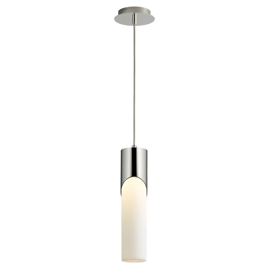Ellipse 17" Glass Pendant in Polished Nickel