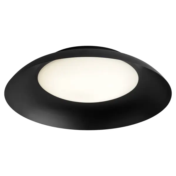 The Bongo 20" LED ceiling mount combines contemporary design with practical functionality. Its short dome profile and matte white diffuser deliver soft, even illumination with excellent color rendering (CRI 90). - alternate view
