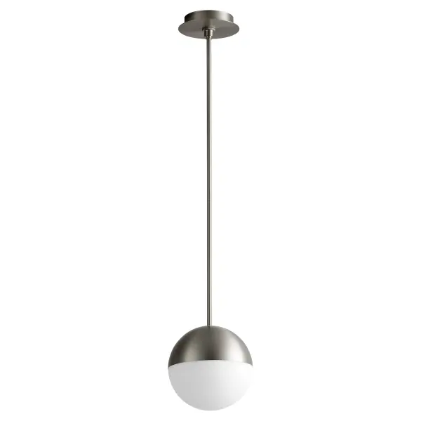 Mondo 8" Pendant Light in Satin Nickel - Image 1